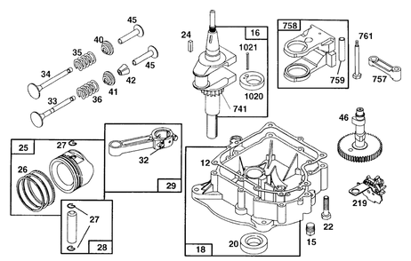 Briggs And Stratton Engine 11hp Model: 28c707-0110-0 (Part 2) Diagram and Parts List for 30576X10B  Briggs and Stratton Lawn Tractor